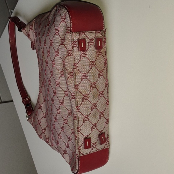Lauren Ralph Lauren RLL Red and Tan Monogram Mini Hobo Handbag - Picture 6 of 8